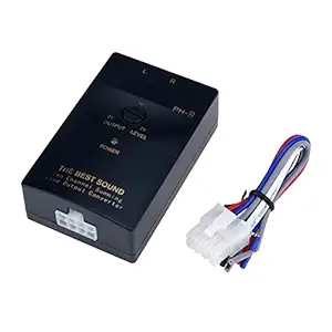 Sydien High to Low 2-Channel Line Output Converter RCA Car Line Converter Output Adapter Black