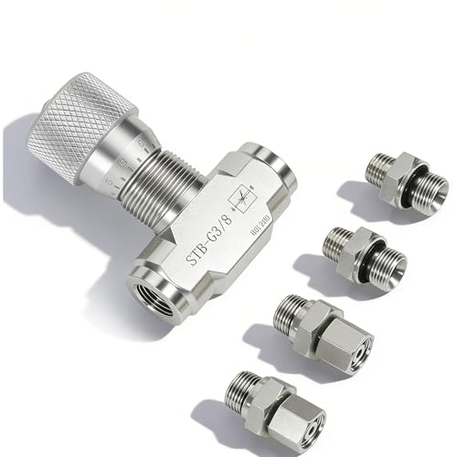 Evite tirones con la válvula de control de flujo hidráulico de 3/8 de acero para regular velocidad 4