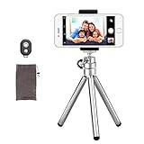 Phone Camera Tripod, UBeesize Compact Aluminum Tripod with Wireless Shutter Remote and Universal Phone Mount, Lightweight Small Portable Tripod Stand Holder for Camera, iPhone