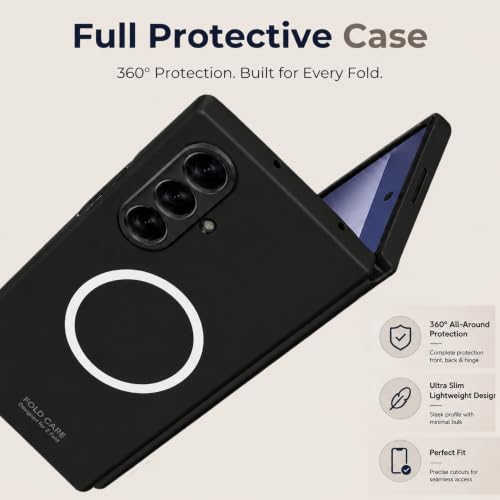 Image of TechTrendz Magnetic Cover [Compatible with MagSafe] for Samsung Galaxy Z Fold 8 Ultra Case Slim Hard PC + Tempered Glass Protective Phone Case for Galaxy Z fold 8 Ultra Back Cover - Green
