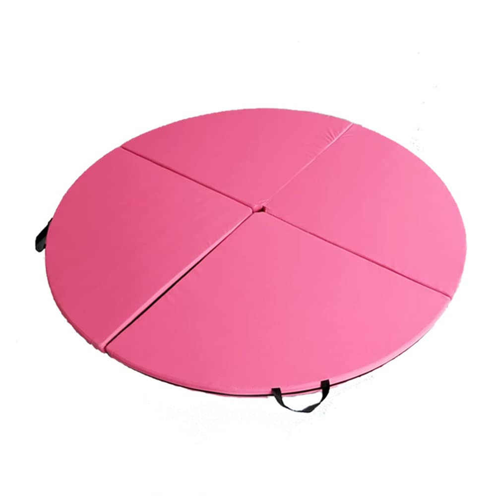 HYLMF Dancing Pole Mat Pole Fitness Exercise Yoga Crash Gymnastics Mat Extra Thick 50mm | Huge 120CM Diameter -Pink