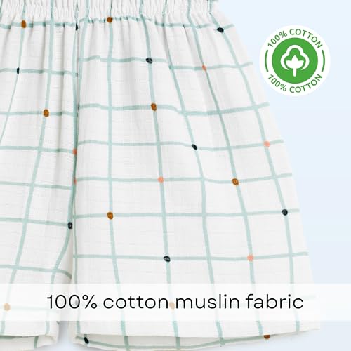 Image of The Boo Boo Club Kid'S 100% Muslin Organic Cotton Printed Button Shirt and Short Set | Half Sleeve Shirt | Summerwear Set | Kids Cothing Wear Set