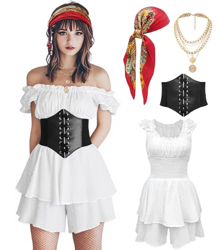 minkasic Womens Pirate Costume Dress Pirate Costumes Outfit for Women