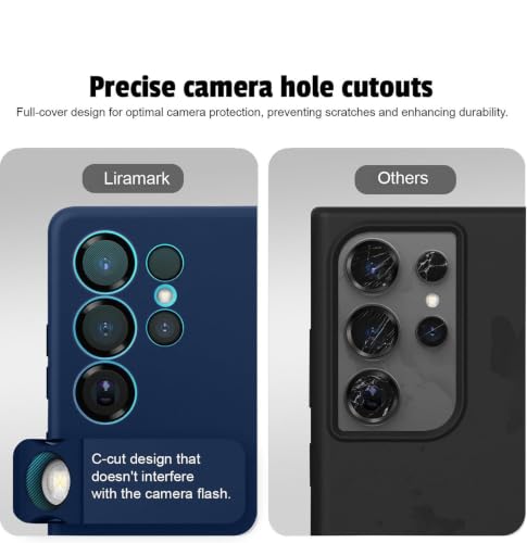 Image of LIRAMARK Liquid Silicone Soft Back Cover Case for Samsung Galaxy S23 Ultra 5G (Midnight Blue)