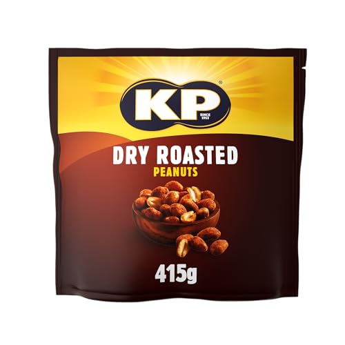 KP Nuts DRY ROASTED Peanuts 415g Pack - Roasted until golden for the perfect KP taste and crunch. Source of protein and high in fibre.