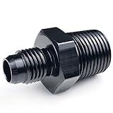 4 AN Male Flare to 3/8 NPT Male Fuel Line Hose Adapter Fitting Aluminum Pipe Connector Black