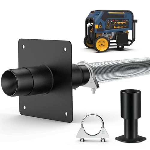 Generator Exhaust Silencer Extension Kit with Insulated Through-Wall Mounting Plate, Reduce Noise By 50% and Safe Emission Exhaust Gas, Compatible With Firman Honda