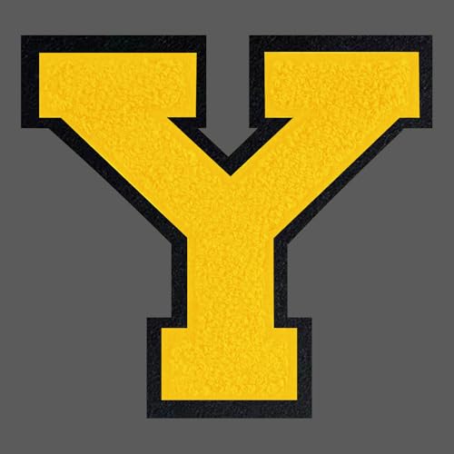 FANCIBAND 4.5 Inch Chenille Varsity Letter Patches Yellow Iron On Letters