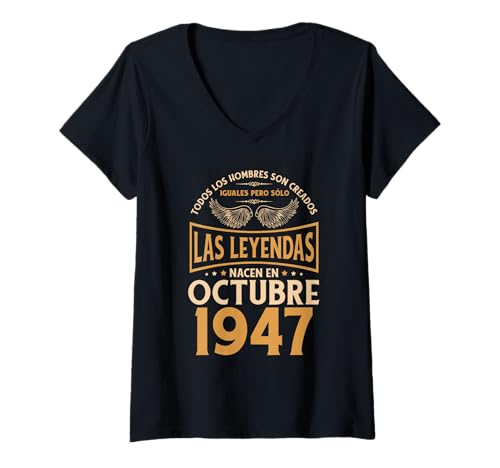Cumpleaños Hombre Regalos Las Leyendas Octubre 1947 Camiseta Cuello V