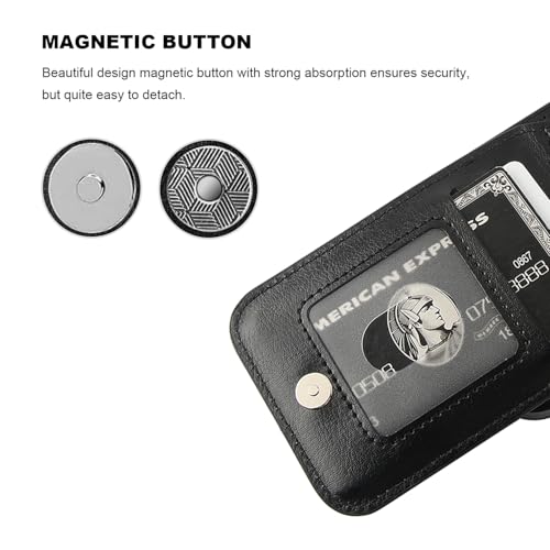 KIHUWEY for iPhone 17 Pro Case Wallet Compatible with MagSafe Wireless Charging, Credit Card Holder, RFID Flip Leather Magnetic Clasp Kickstand Heavy Duty Protective Cover 6.3 Inch (Black) by KIHUWEY - Used condition - Image 8