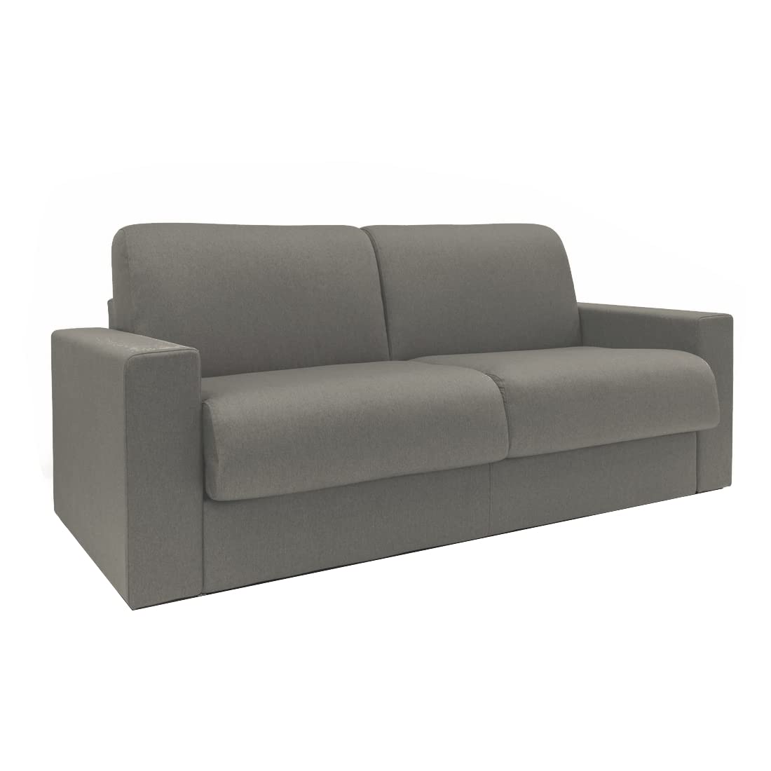 Totò Piccinni Divano Letto Ribaltone Matrimoniale Imbottito con Braccioli, Materasso 14cm, L194cm x P93cm x H87cm (Tessuto Elephant)
