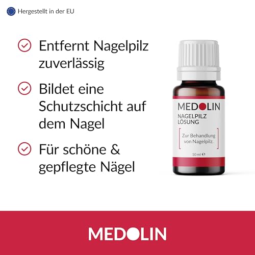 Medolin® Nagelpilz Lösung - Wissenschaftlich bestätigte Wirkung - Effektiver Nagellack für schöne...