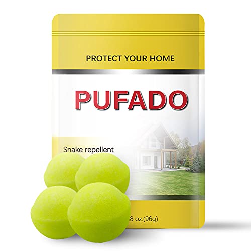 Pufado Snake Repellent for Outdoors Pet Safe,Snake Repellent for Yard,Repellent Balls Keep Snake Away Repellent for Outdoors,Yard and Home,Effectively and Durably, Safe-Pet & Human 4 Packs