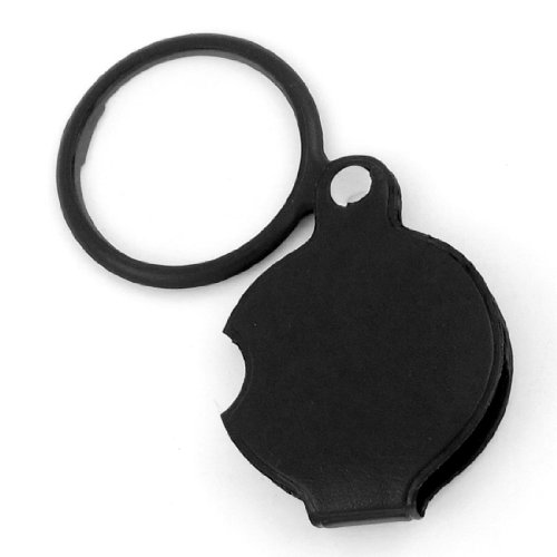 TOOGOO(R) 4X Round Shape Foldable Pocket Spiegel Magnifying Glass Black