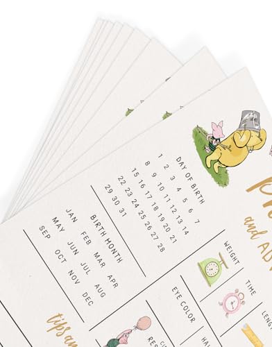 image for Printed Party Baby Predictions & Advice Cards – Classic Pooh Theme, 
