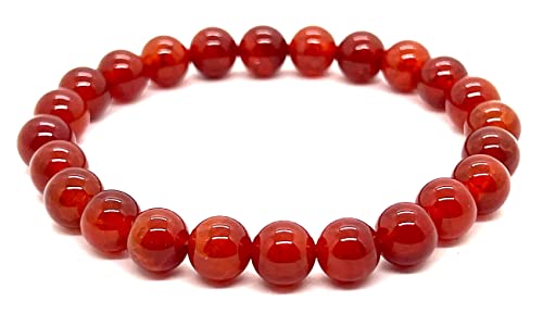 Awaken Your Kundalini Energized Gemstone Stretch Bracelet - 8Mm Beads - Wrist Mala Beads Bracelet - 7.5" Unisex - Crystal Healing Wristband (Dragon Fire Agate) #TOP1