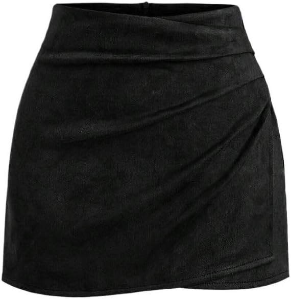Womens Casual Zipper Short Skirts Skort Pleated Bodycon Skirt for Fall & Winter Breathable Fabric for Daily Wear