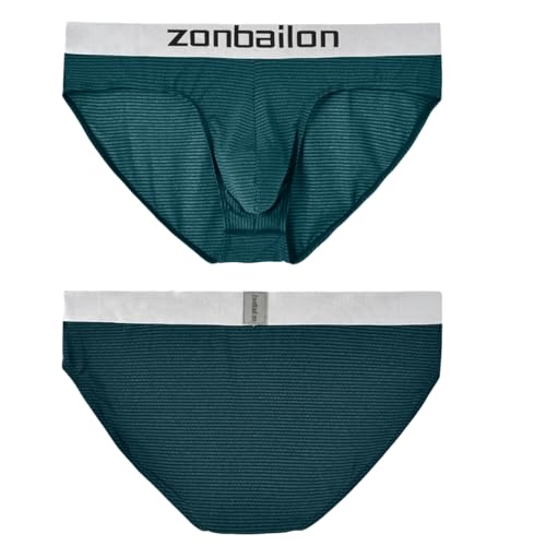 Men‘s Pouch Bulge Briefs Striped Underwear Sexy No Roll Leg Wide Waistband Soft3