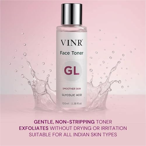 Image of VINR 7% Glycolic Acid Toner For Glowing Skin with 2% Niacinamide & 0.5% Hylauronic Acid | Dull & Uneven Texture, Pores & Blackheads | Hydrating Daily Face Toner for Women & Men | All Skin Types - 100ml