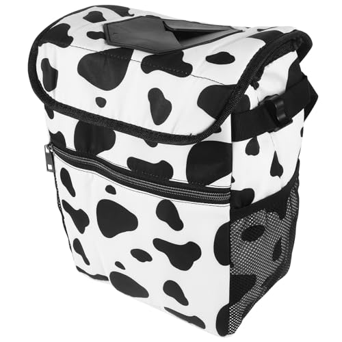 Cubo de basura para coche de tela Oxford con tapa sellada y organizador trasero