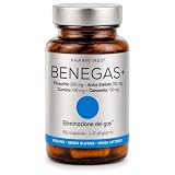 BENEGAS+ Integratore GONFIORE ADDOMINALE e Digestione con Finocchio, Anice, Cumino e Camomilla – Favorisce Motilità Intestinale ed Eliminazione dei Gas – 60 Capsule Vegane, Pilloliera Vetro