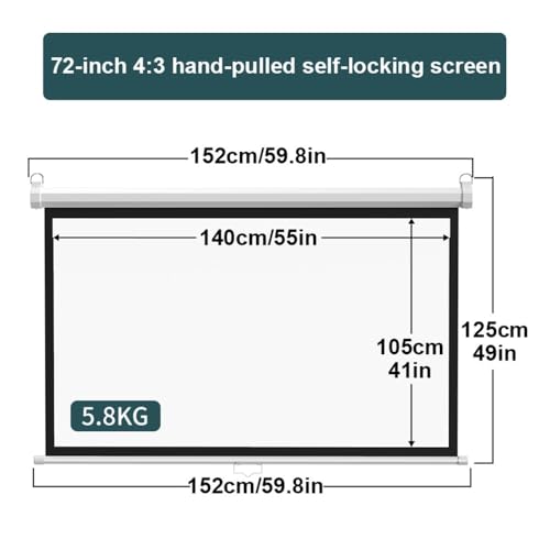 Pantalla de proyector retractil 72 pulgadas 4:3 miniatura 7
