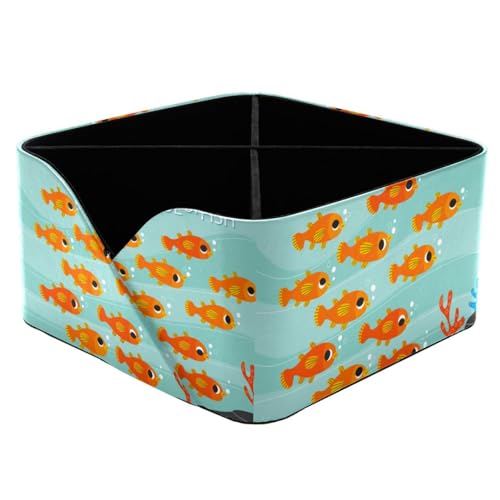 Rangement de bureau poisson sous-marin orange porte-crayons 4 compartiments