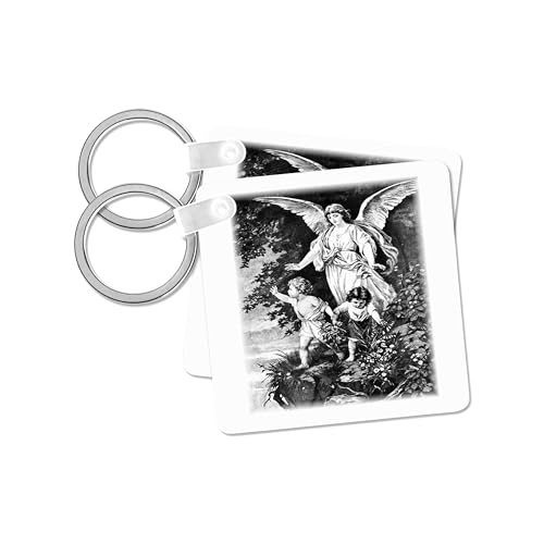 3dRose, Vintage Angel n Children, set of 6 Key Chains