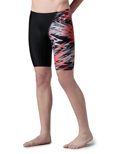 Image of Speedo Men's Endurance10 Hyperboom Print V-Cut Jammer Swimming Trunks | UPF 40+ Sun Protection | Chlorine Resistance | Shape Retention Fabric Swimming Costume | Drawstring Waist