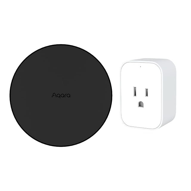 Aqara Smart Plug Plus Aqara Hub M2 Zigbee with Energy Monitoring Overload Protection Scheduling and Voice Control Compatible