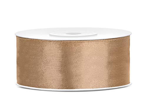 30x Satinband, hellgold, 25mm/25m