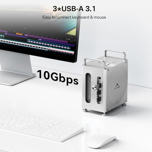 Image of ACASIS 40Gbps Mac mini M4 Dock & Stand with Dual-Bay NVMe SSD Enclosure,11-in-1 Docking Station for Mac mini M4 /M4 Pro, Dual DisplayPort MST, 3xUSBA 10Gbps, 30W PD, SD /TF Reader