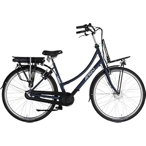 AMIGO E-Lagos T2 Elektrische fiets voor dames, 28 inch, e-bike 50 cm, 3 versnellingen, met velgremmen, mat blauw