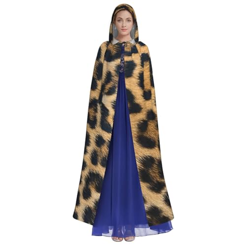Cape à capuche motif léopard rugueux pour cosplay fun