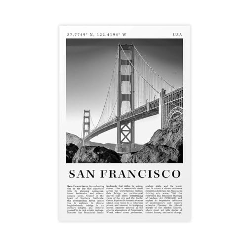 Tableau San Francisco pour chambre et bureau déco usa 50x75cm