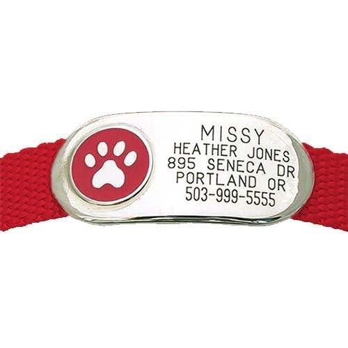 Luckypet Paw Jewelry Collar Tag For Dogs And Cats, Custom Engraved, Durable, Quiet And Chew Proof, Attaches Flat To Any Collar, Small-Red-Paw #TOP13