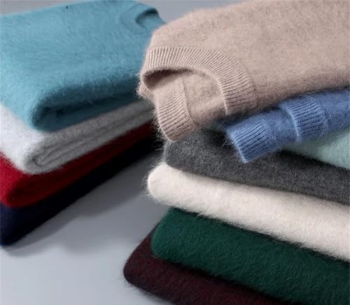 Men's Round Neck Wool Sweater - Autumn Winter Large Size Loose Knitted Warm Top Jumper2