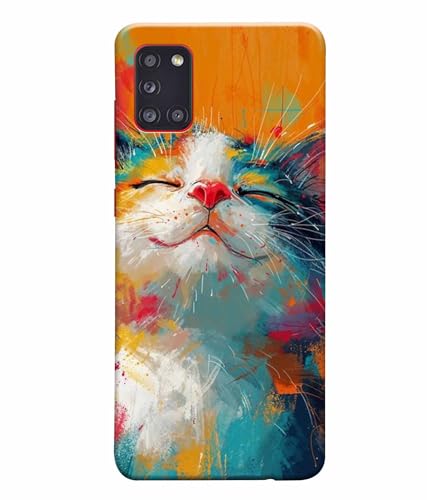 Image of Printed Hard Back Case Cover & Compatible for Samsung Galaxy A31 | Cat Painting Art (Multicolor) - D1191