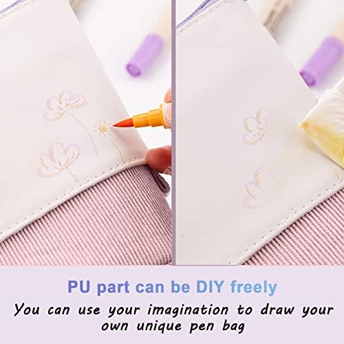 Wellehomi Cute Pencil CaseStanding Pen Holder Telescopic Small Pencil case Slim Special Preppy Pencil Pouch Pop Up Cosmetic Makeup Bag for Girls Student Teen Women Office Middle School (Pink)