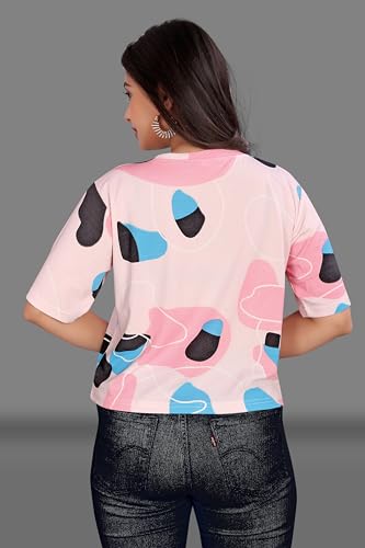 Image of Regolith Designer Sarees Women's Spandex Solid Half Sleeve Regular Fit T-Shirt
