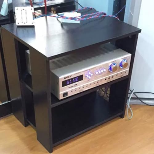 Estante de madera para audio de 3 y 4 niveles, gabinete para componentes de audio y video, gabinete de almacenamiento multimedia, estantes esquineros para reproductores de DVD y consolas de juegos (