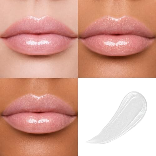 Image of Sammmm Poutie Glass Shine Lip Gloss for Women l Hydrating & High Shine l Lightweight & Non-Sticky l Soft Smooth Lips l Rosehip & Kukui Nut Oils l Glass Dip l Sulphate Free Lip Plumper Gloss l Pigmented Lips 6.5 ml