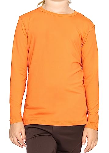 Image of Shirts for Girls Long Sleeve Crew Neck Top, Hoodie or 3 /4 Sleeve Soft Stretch Kids Lightweight Size 2-16