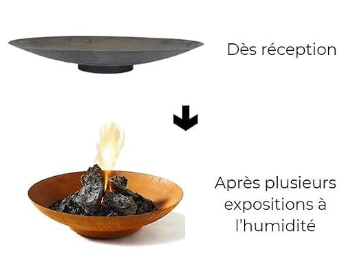 Brasero Acier corten Rond ⌀80 cm - Nordic Flame – vue 3
