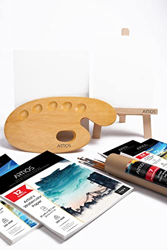 ARTIOS Painting Kit for Artists - 108 Pcs Painting Set for Adults and Kids with Professional Paint Brush Set, Acrylic Paints, Canvas Boards, Easels & Wooden Palette