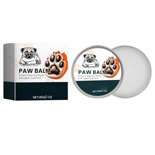 Pfotenbalsam für Hunde Katze 30 g, Pfotenpflege Hund Balsam, Pfotenschutz Hundepflege Katzenpflege, Nasenbalsam Hund, Hundepfoten Balsam für Traumapet Heilt Repariert Trockene Rissige Pfoten (30 G)