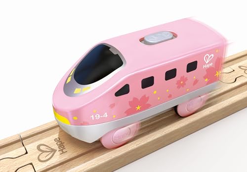Hape(ハペ) 電池で走る!特急電車(ピンク) 10×3.5×5.2cm 3才以上 木製 おままごと おもちゃ E3787