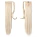 Onedor 24" Straight Wrap Around Ponytail Extension for Women. Premium Synthetic Fiber 120g-130g (60#-Platinum Blonde)