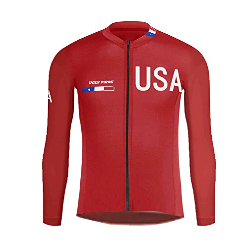 UGLY FROG Men Cycling Jersey Winter Long Sleeve Thermal Fleece Road Bike MTB Tops Outdoor Sports Shirts Bicycle Clothing Thick Fabric Cycling Team
