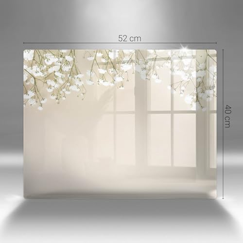 Planche à découper induction Wallfluent 52x40cm protection plaque verre boho